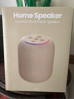 Home Speaker Colorful LED Lit Fabric Speaker - Beige